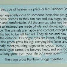But your cat will go to the other side of the shelf and burrow into the stacks of expensive sweaters—sweaters that cost a fortune to and that's o.k. Rainbow Bridge Poem Bookmark Pets Remembered