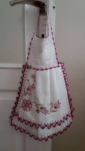 Croche E Pontos Avental Toalleros De Ganchillo Coser Delantales Vestido De Ganchillo