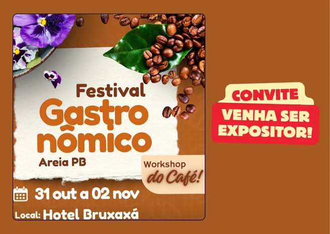Areia celebra tradição e sabor com o Festival Gastronômico 2025, de 31 de outubro a 2 de novembro
