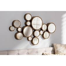 Baxton Studio Cassiopeia Modern And Contemporary Antique Gold Finished Bubble Accent Wall Mirror Walmart Com In 2021 Mirror Wall Accent Wall Antique Mirror