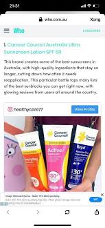 A very high protection lotion which can help prevent premature skin aging, blemishes and darkening. Kem Chá»'ng Náº¯ng Sá»' 1 Táº¡i Uc Cancer Council Posts Facebook