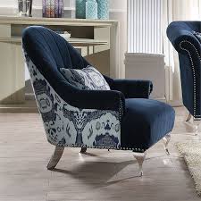 Accent Chair Blue Velvet Walmart Com In 2020 Blue Velvet Chairs Armchair Blue Fabric Chairs