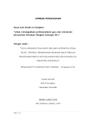 Jurnal ilmiah disusun oleh : Lembar Pengesahan