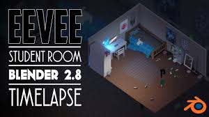 Blender 2 8 Complete Beginners Guide To 3d Modelling A Scene Eevee Student Room Blender 2 8 Timelapse Eevee Blender Tutorial Blender
