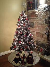 Christmas Tree Home Black Red And Silver Theme Black Christmas Tree Decorations Classy Christmas Christmas Tree