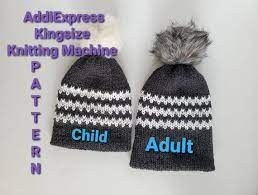 Addi Zig Zag Hat Pdf Machine Knitting Pattern Addi Express Etsy Knitting Machine Patterns Circular Knitting Machine Addi Knitting Machine