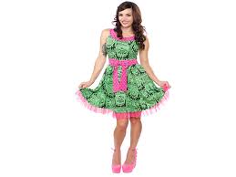 Womens Green Pink Melting Monsters Dress Sourpuss