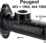 P 403404 master brake cylinder Piston diameter 22mm. Brake line connector:  1/2 x 20 UNF