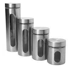 Keep your foods fresh in this set of stainless steel canisters. Stainless Steel Canister Set Stylish And Functional