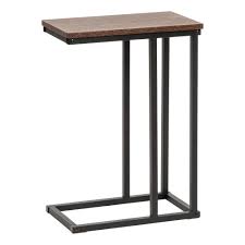 Iris Brown C Shaped Side Table 596650 The Home Depot Stylish Side Table Side Table Wood And Metal Table