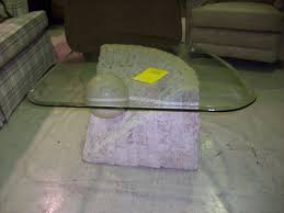 Unsual Glas Top Shapes With White Stones Base As Abstract Art Stone Coffee Table Stone Coffee Table Coffee Table White Stone