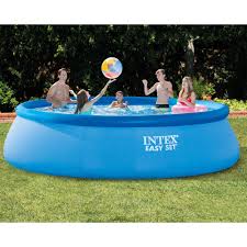 Intex 15 X 42 Inflatable Easy Set Swimming Pool And Debris Vinyl Cover Tarp Easy Set Pools Inflatable Pool Intex