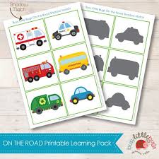 On The Road Shadow Match Game From Printable Learning Pack Community Helpers Preschool Preschool Activities Transportation Activities