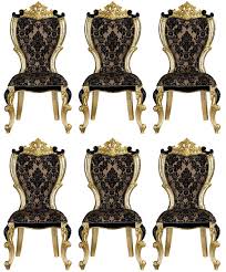 Repairs and finish restoration of a set of mahogany dining chairs. Casa Padrino Luxury Baroque Dining Chair Set With An Elegant Pattern Brown Black Gold 60 X 65 X H 120 Cm Kitchen Chairs Set Of 6 In Baroque Style Baroque Dining Room Furniture