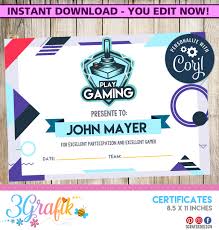 Free for commercial use high quality images. Gaming Certificate Printable 3grafik