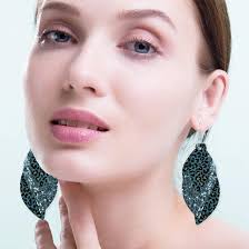 Buy Leaf Leather Earrings for Women Handmade Fringe Feather Lightweight  Teardrop Leather Earrings Drop and Dangle Earrings for Women, Leather, n/c  at Amazon.in