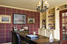 20 Home Offices That Turn To Red For Energy And Excitement Home Country Style Homes Industrial Home Offices