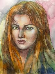 Lana Privitera (Spanish/American, born 1961) "Three Daisies", 2022.  Watercolor