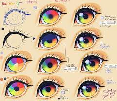 • can you name all these anime eyes ? Step By Step Rainbow Eye Tut Video By Saviroosje Deviantart Com On Deviantart Digital Art Tutorial Digital Painting Tutorials Anime Eyes