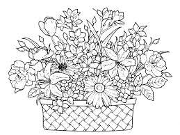 Complex coloring pages of flowers. Basket Coloring Pages Flower Coloring Pages Flower Printable Coloring Pages