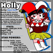 All characters list by rarity. New Brawler Idea Holly She Could Also Be A Trophy Road Brawler Too She S Based Off Of Bibi And Jevil From Deltarune Her 1st Star Power Is A Little Reference To Him