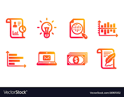 E Mail Payment And Analytics Chart Icons Set