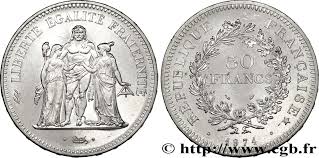 La valeur de vos pièces d'argent, aujourd'hui, peut être considérablement différente de leur valeur dans une semaine, un mois, une année ou une décennie. Piece De Monnaie 50 Francs Hercule Avers De La 20 Francs