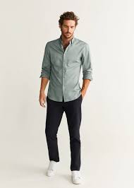 Slim Fit Modal Cotton Shirt Man Mng Man Australia Mens Casual Outfits Chinos Men Outfit Smart Casual Men
