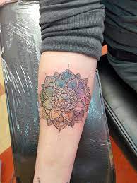 Custom Colour Wheel Mandala By British Butcher Tattoo Color Wheel Tattoo Mandala Tattoo Sleeve Tattoos