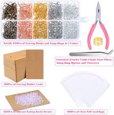 Anyway, earrings ended up being my favorite accessory ever, and are now the only jewelry i you can easily purchase a tag design on the silhouette design store or just make one yourself on studio. Buy Earring Making Supplies Paxcoo 1350pcs Earring Making Kit With Earring Hooks Jump Rings Pliers Earring Backs Earrings Holder Cards And Clear Bags For Diy Earring Supplies And Earring Findings Online In