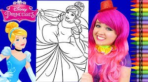 Free printable tangled coloring pages for kids. Coloring Cinderella Disney Princess Giant Coloring Page Crayola Crayons Kimmi The Clown Youtube