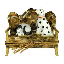 Sofa With Dog And Cat Limoges Box Retired Limoges Boxes Limoges Trinket Boxes