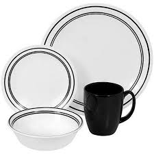 Black And White Corelle Dishes Home Corelle Dishes Cafe Black Dinnerware Sets
