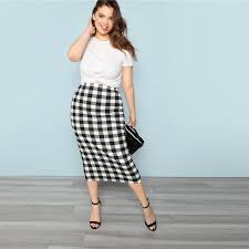 Black And White Plaid Pencil Skirt Victoria Plaid Pencil Skirt With Images Plaid Pencil Skirt Pencil Skirt Pencil Skirt Outfits