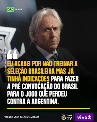 JORGE JESUS FALOU SOBRE A CONVOCA&Ccedil;&Atilde;O DO BRASIL! 🗣️👀 Apesar de n&atilde;o ter ido treinar a Sele&ccedil;&atilde;o, ele j&aacute; tinha nomes para a convoca&ccedil;&atilde;o do jogo contra a Argentina, em mar&ccedil;o de