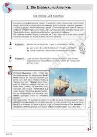 Die Entdeckung Amerikas Unterrichtsmaterial Im Fach Sachunterricht Entdeckung Amerikas Entdeckung Deutsch Aufgaben
