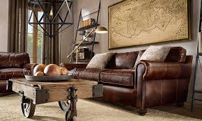 Restoration Hardware Living Room Leather Brown Living Room Brown Living Room Decor