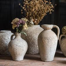 Cement Pot Pompeii Style Handmade Art Amphora Vase Pot Table Vases Vases Decor Vase