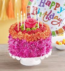 Cake and flowers for birthday. Birthday Wishes Flower Cake Vibrant From 1 800 Flowers Com