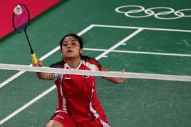 Tunggal putri indonesia gregoria mariska tunjung melakukan pukulan ke lianne tan dari belgia dalam pertandingan penyisihan grup m cabang bulu tangkis olimpiade tokyo 2020 di musashino forest sports plaza, tokyo, rabu (28/7/2021). Bmj4zpkumns10m