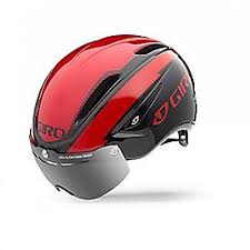 giro air attack shield bright red black aero bike helmet