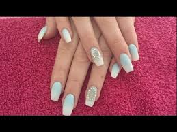 The most common acrylic nails material is plastic. Blue White Fade Effect Acrylic Infill Youtube