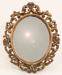 Vintage Style Freestanding Or Wall Mounted Oval Vanity Mirror Gold Aged Effect Amazon Co Uk Kitchen Home Mirror Oval Mirror Mirror Wall
