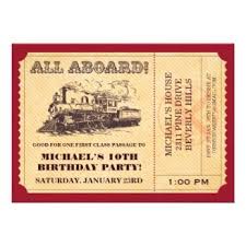 Train Ticket Invitations Train Ticket Invitations Train Theme Party Train Birthday Invitations