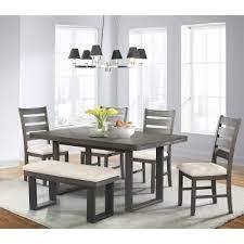 The set comes with a table and four chairs in a pine and white two tone colour which seats one person on each side. Bench Seating Dining Room Sets Kitchen Dining Room Furniture The Home Depot