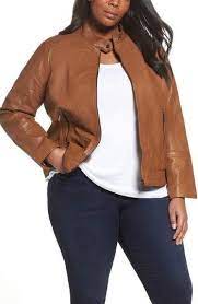 Bernardo Kirwin Leather Moto Jacket Trendy Plus Size Coats Jackets Leather Moto Jacket