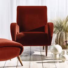 Sunbrella rust orange indoor outdoor deep seat pillow and chair cushion set. Alexander James Lonnie Rust Velvet Armchair
