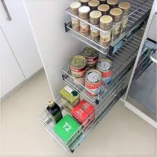 wire basket drawers for narrow kitchen