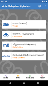 Alphabet charts, vowel, picture dictionary and consonants charts for the following indian languages namely assamese, bengali, gujarati, hindi, malayalam . Write Malayalam Alphabets Apk For Android Free Download On Droid Informer