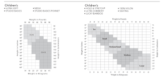 Capezio Size Chart